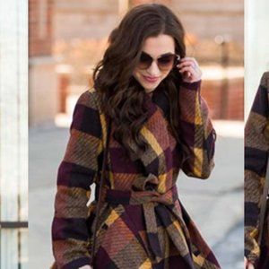 Women’s Plaid Wrap Coat